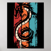 Poster Silhouette de dragon vintage (Devant)