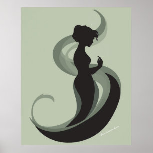 Poster Silhouette de femme minimaliste gracieuse - Boho m
