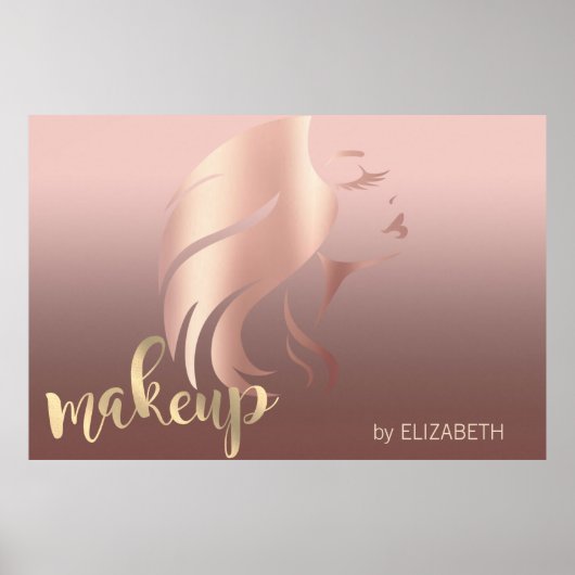 Poster Silhouette de fille moderne , Maquilleuse (Devant)