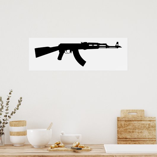 Poster Silhouette de fusil AR-15 (Cuisine)