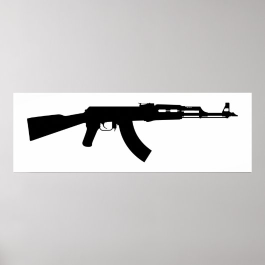Poster Silhouette de fusil AR-15 (Devant)