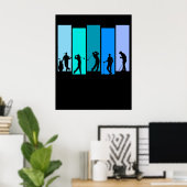 Poster Silhouette de golfeur (Bureau à domicile)