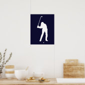 Poster Silhouette de golfeur sur le point de frapper ball (Cuisine)