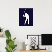 Poster Silhouette de golfeur sur le point de frapper ball (Bureau à domicile)