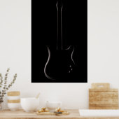 Poster Silhouette de guitare électrique (Cuisine)
