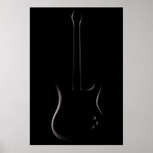 Poster Silhouette de guitare électrique