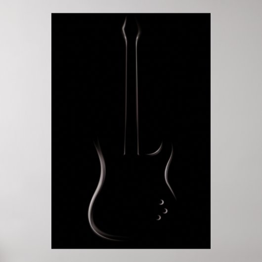 Poster Silhouette de guitare électrique (Devant)