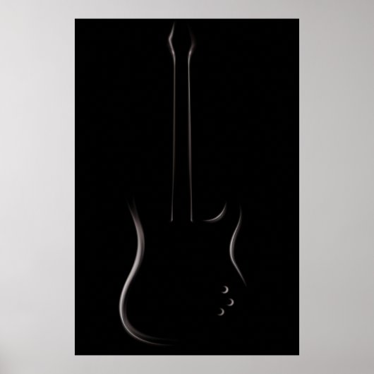 Poster Silhouette de guitare électrique (Devant)