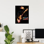 Poster silhouette de guitare pour les nuits de Harlem (Bureau à domicile)