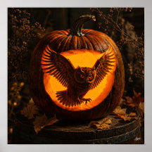 Silhouette de hibou Citrouille rustique