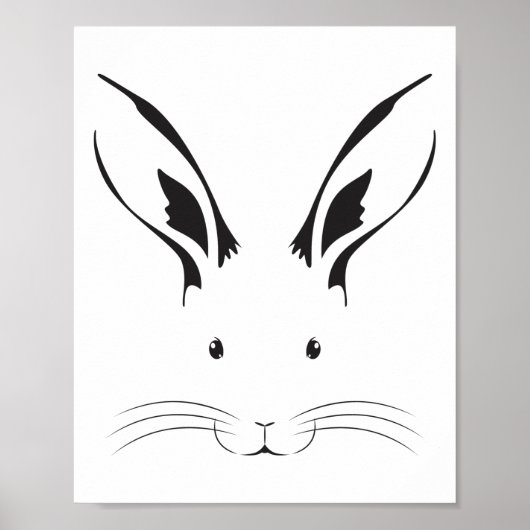 Poster Silhouette de la face du lapin (Devant)