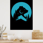 Poster Silhouette de la forêt nocturne de Bear Mountain (Cuisine)