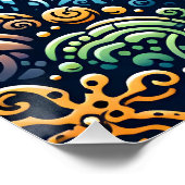 Poster Silhouette de la tortue de mer (Coin)