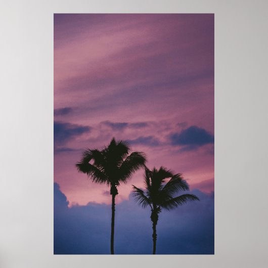 Poster Silhouette de l'arbre au coucher du soleil (Devant)