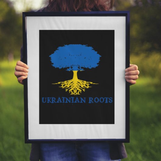 Poster Silhouette de l'arbre des racines ukrainiennes