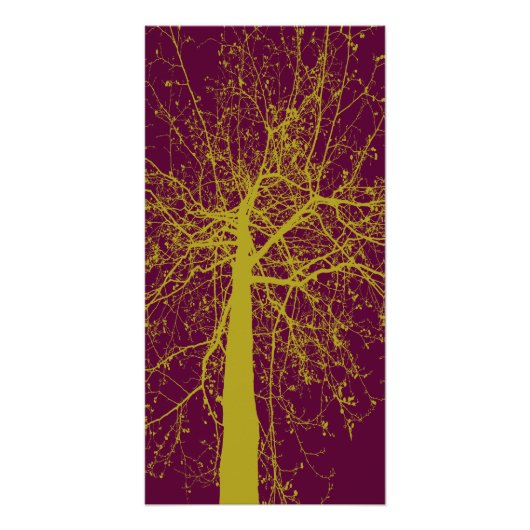 Poster Silhouette de l'arbre d'hiver (Devant)