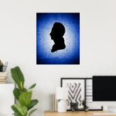 Poster "Silhouette de l'homme sur le bleu" affiche/imprim (Bureau à domicile)