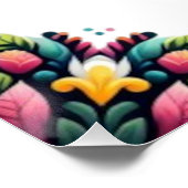 Poster Silhouette de Lion Floral (Coin)