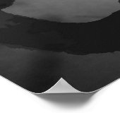 Poster Silhouette de lune de chats noirs (Coin)