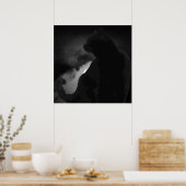 Poster Silhouette de lune de chats noirs (Cuisine)