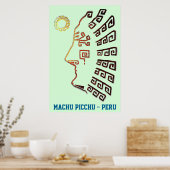 Poster Silhouette de Machu_Picchu élégant (Cuisine)