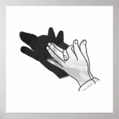 Poster Silhouette de main de loup (Devant)