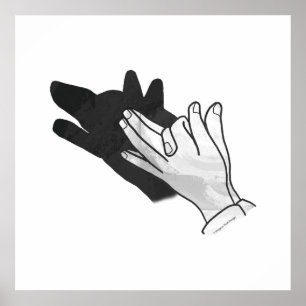 Poster Silhouette de main de loup