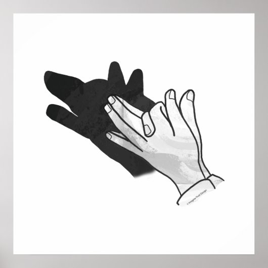 Poster Silhouette de main de loup (Devant)