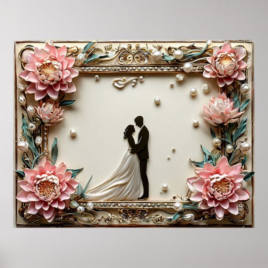 Poster Silhouette de Mariage Élégant (Devant)