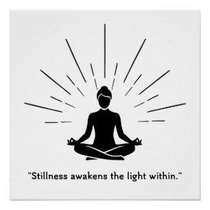 Poster Silhouette de méditation radiante