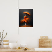 Poster Silhouette de parapluie orange Impasto (Cuisine)