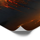Poster Silhouette de parapluie orange Impasto (Coin)