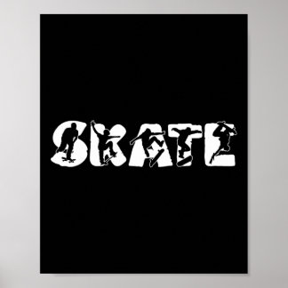 Poster Silhouette de patinage Patinage Skateboard Skatebo