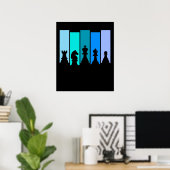 Poster Silhouette de pièces d'échecs (Bureau à domicile)