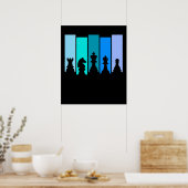 Poster Silhouette de pièces d'échecs (Cuisine)