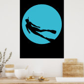 Poster Silhouette de plongée en scaphandre (Cuisine)