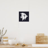Poster silhouette de POISSON rayé nautique | (Cuisine)