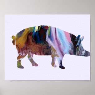 Poster Silhouette de porc