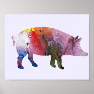Poster Silhouette de porc