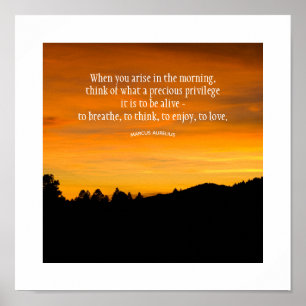 Poster Silhouette de Prairie Hill au coucher du soleil Ph
