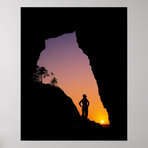 Poster Silhouette de randonneur, Point des Arches,