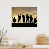 Poster Silhouette de soldats de la 101e division aéroport (Cuisine)