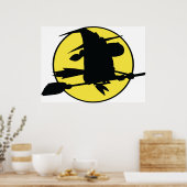 Poster Silhouette de sorcière d'Halloween (Cuisine)