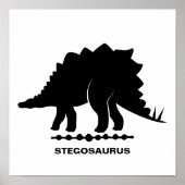 Poster Silhouette de Stégosaure Dinosaure (Devant)