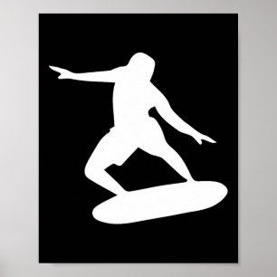 Poster Silhouette de surfeur Art de vague de surfeur cool