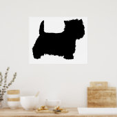 Poster Silhouette de Terrier blanc West Highland (Cuisine)