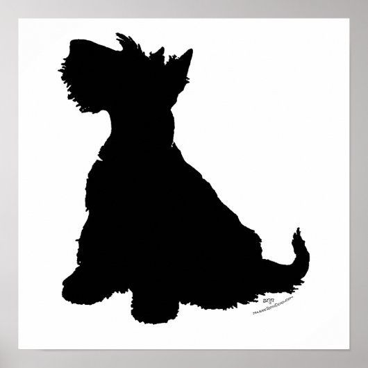 Poster Silhouette de Terrier Écossais (Devant)
