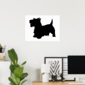 Poster Silhouette de Terrier Écossais (Bureau à domicile)