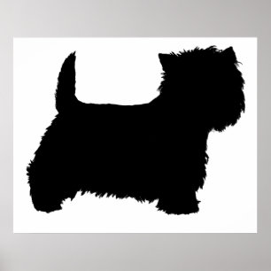 Poster Silhouette de Terrier West Highland White