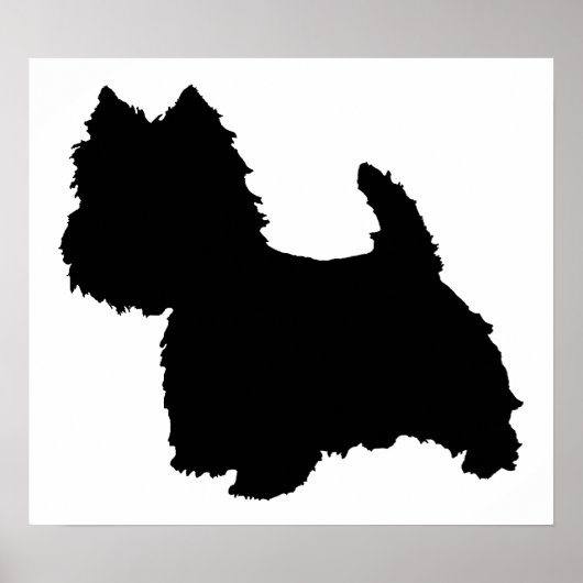 Poster Silhouette de Terrier West Highland White (Devant)